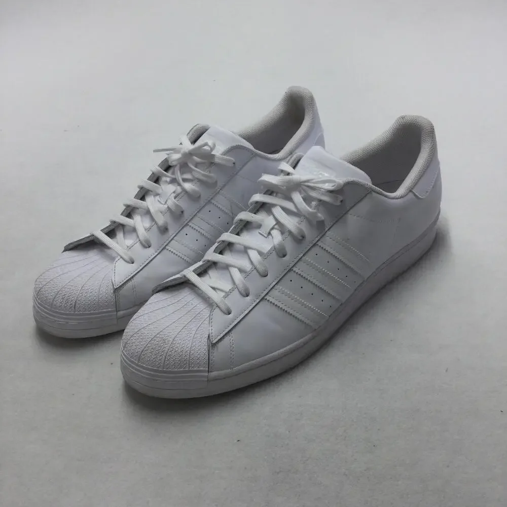 Adidas Superstar Shoes Mens Size 19 White Leather Low Top Originals Sneakers
